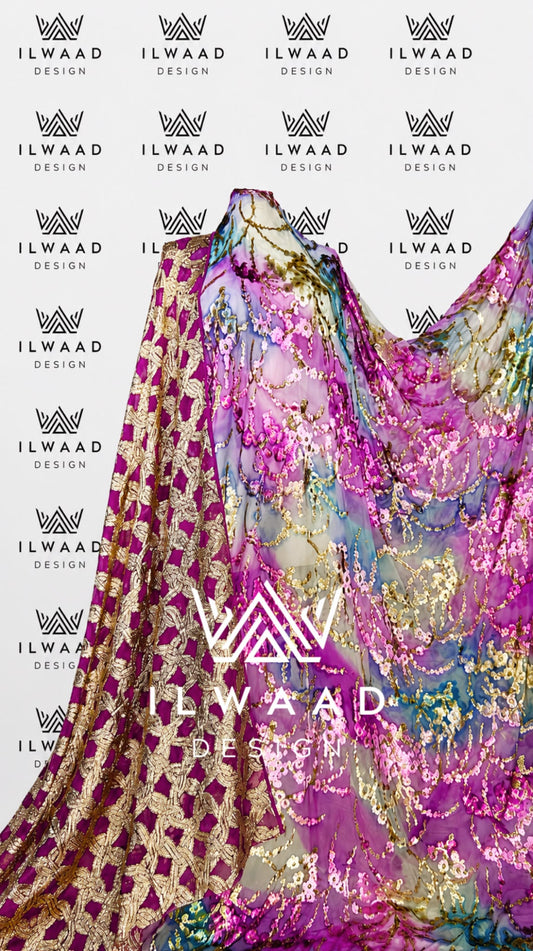 MAQBAL DIRAC & GARBARSAAR - FUCHSIA GOLD TURQOISE
