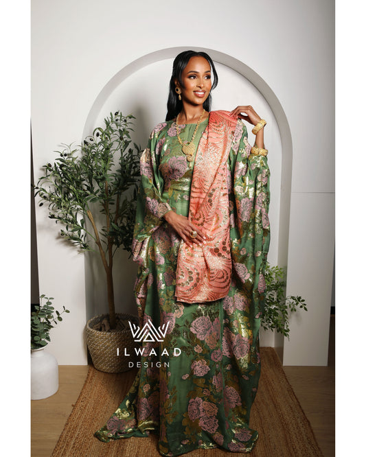 FRANSAAWI DIRAC & GARBARSAAR - SAGE GREEN & PEACHY